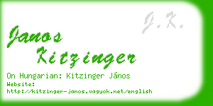 janos kitzinger business card